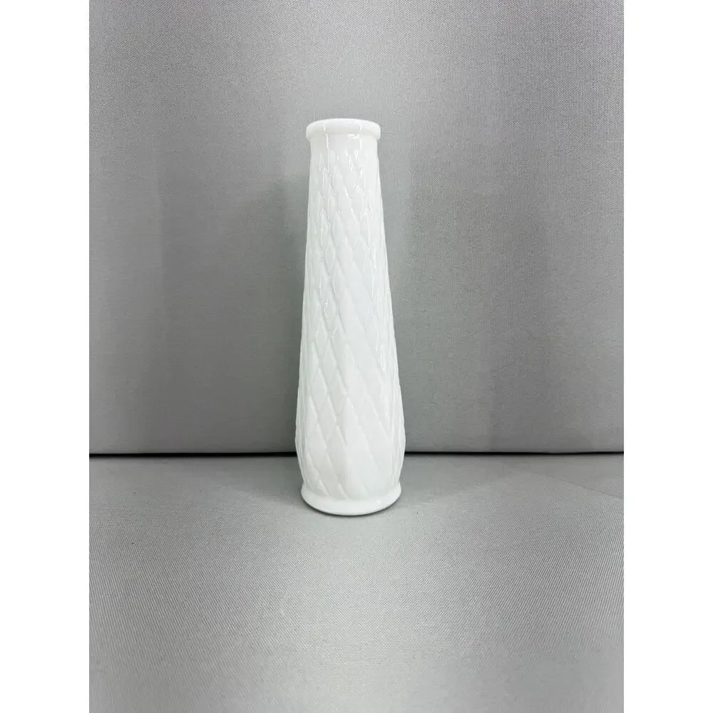 Vintage White Milk Glass Bud Vase 8.5